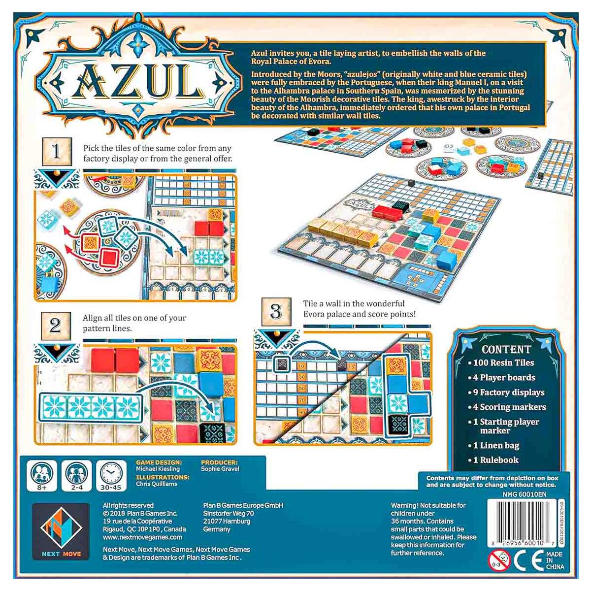 Azul - Award€‘Winning Tile€‘Laying Strategy Board Game for 2-4 Players