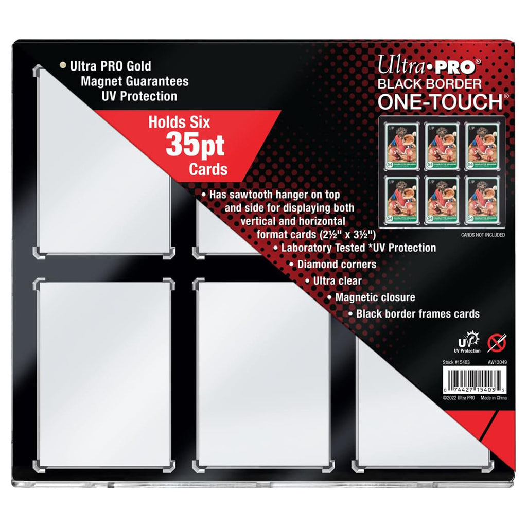 Ultra-PRO Black Border One-Touch 6-Card Magnetic Holder