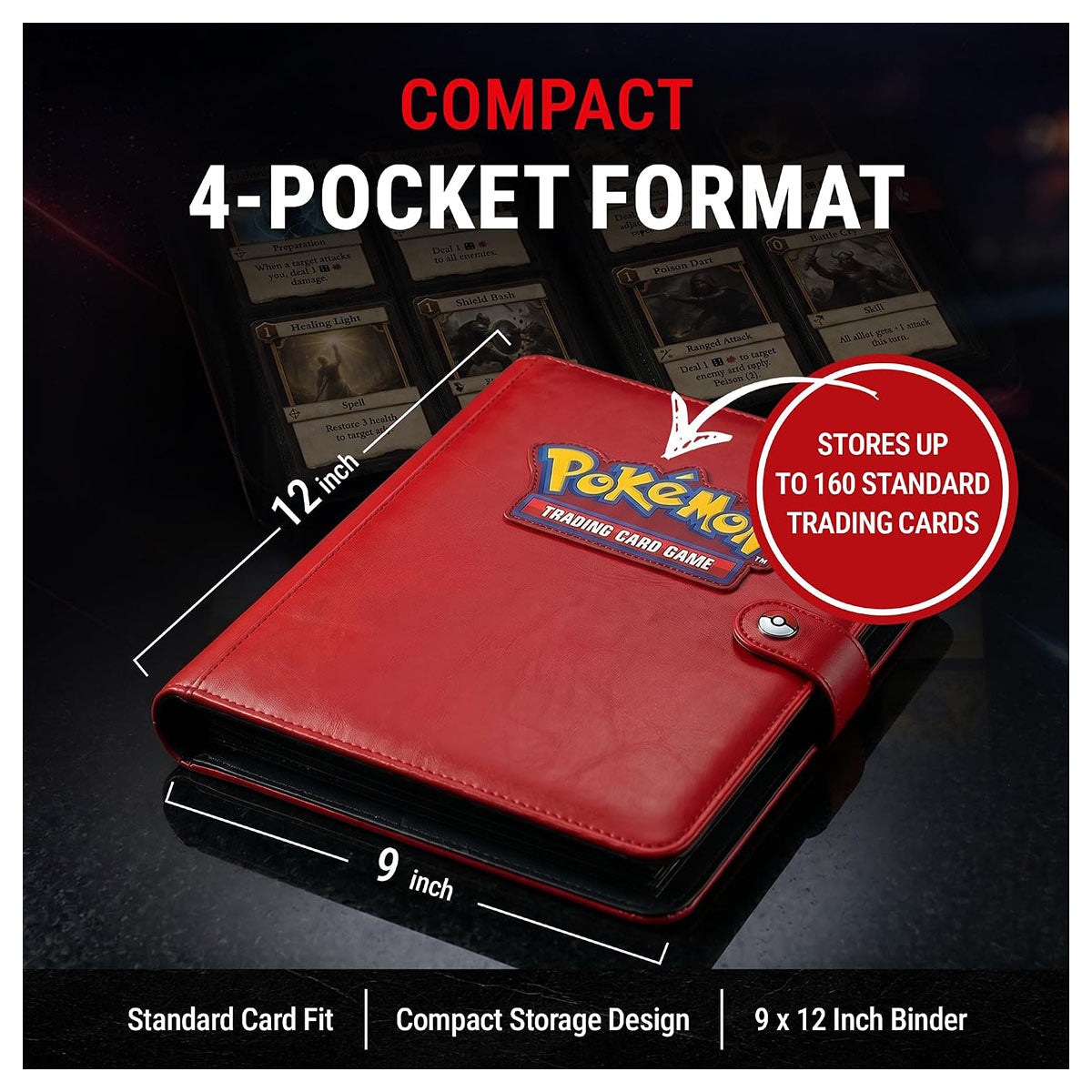Ultra-PRO Premium 4-Pocket Pokémon Binder Red