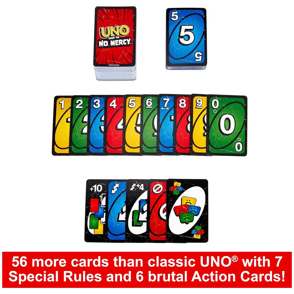 Mattel UNO No Mercy edition chaotic party card game