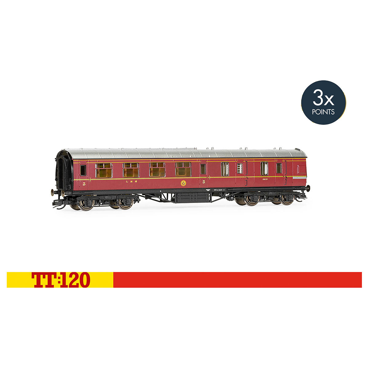 Hornby LMS 57' Brake Third 5619 Passenger Coach