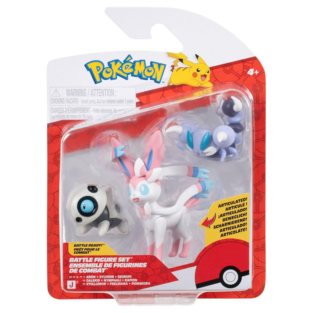 Pokémon Aron, Sylveon & Skorupi Battle Figure Set