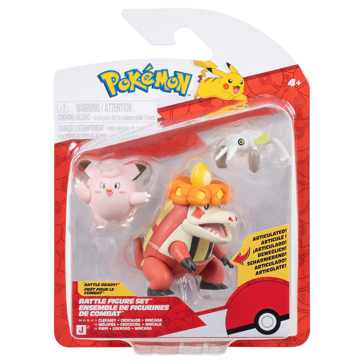 Pokémon Clefairy, Crocalor & Nincada Battle Figure Set