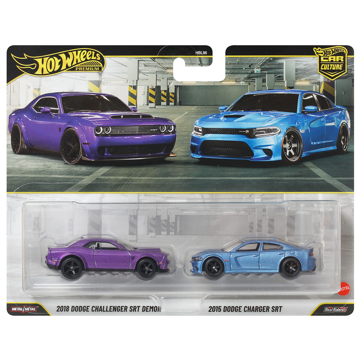 Hot Wheels Premium Car Culture: 2018 Dodge Challenger SRT Demon & 2015 Dodge Charger SRT Cars