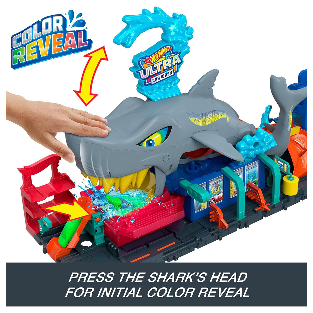 Hot Wheels City Ultra Shark Car Wash Playset
