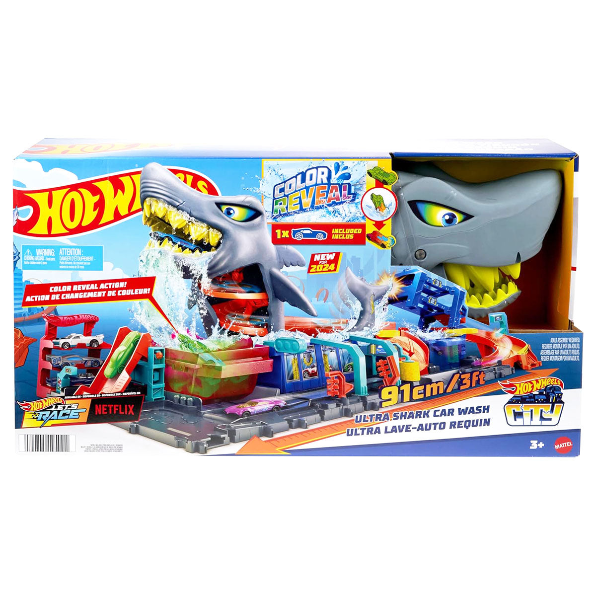 Hot Wheels City Ultra Shark Car Wash Playset