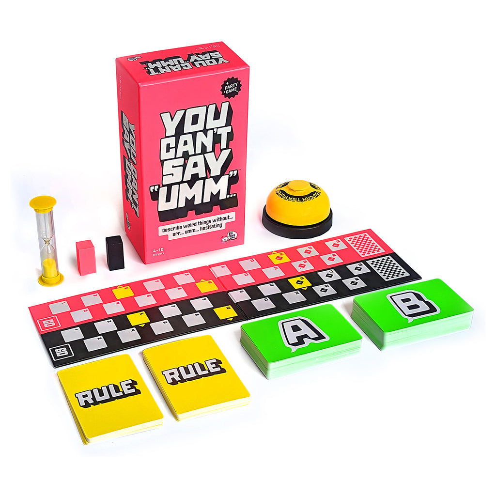 You Can’t Say Umm gameplay talking rule card game setup