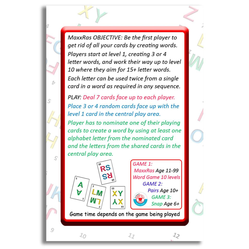 Alphabet Runner - MaxxRas Family Word Card Game