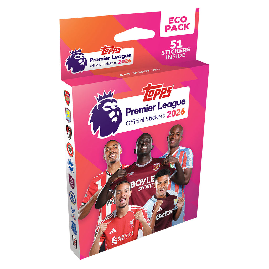 Topps Premier League 2026 stickers eco pack front view