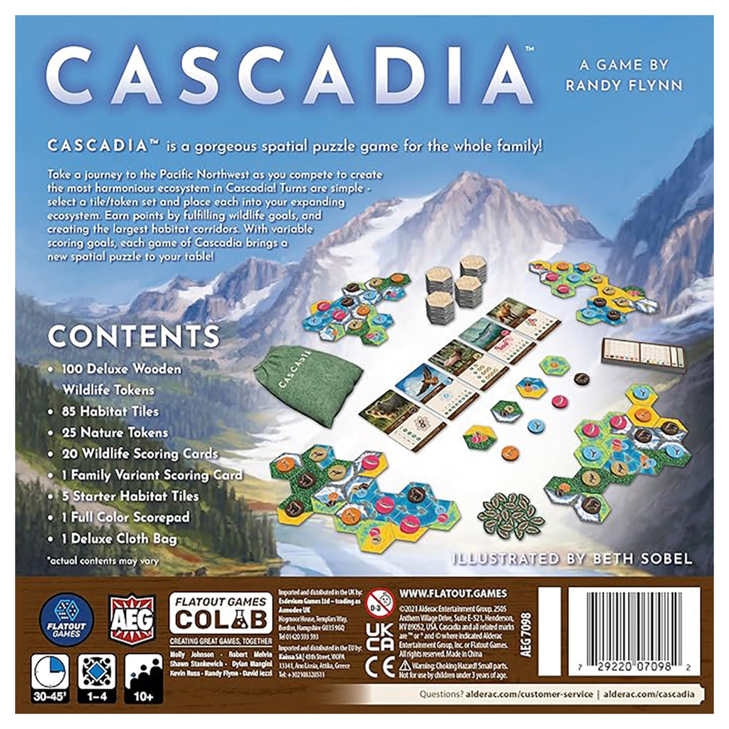 Cascadia board game box back