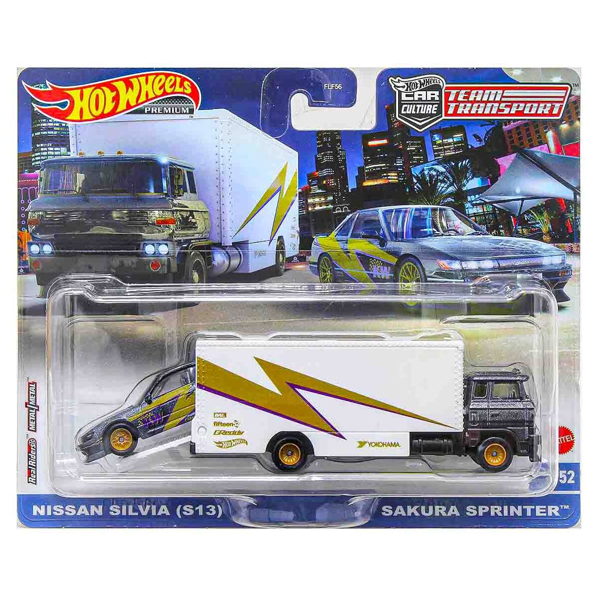 Hot Wheels Car Culture: Team Transport: Nissan Silvia (S13) with Sakura Sprinter