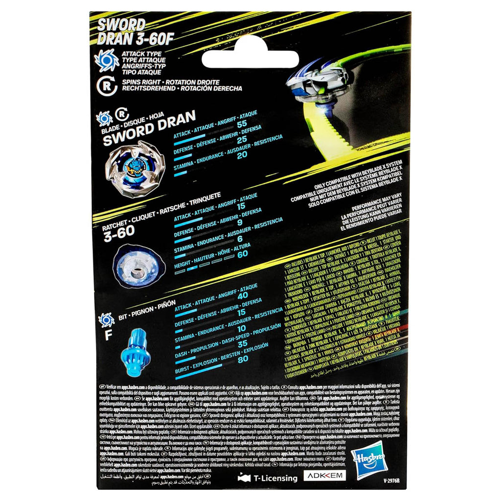 Beyblade X Sword Dran 3-60F Attack Type Starter Pack