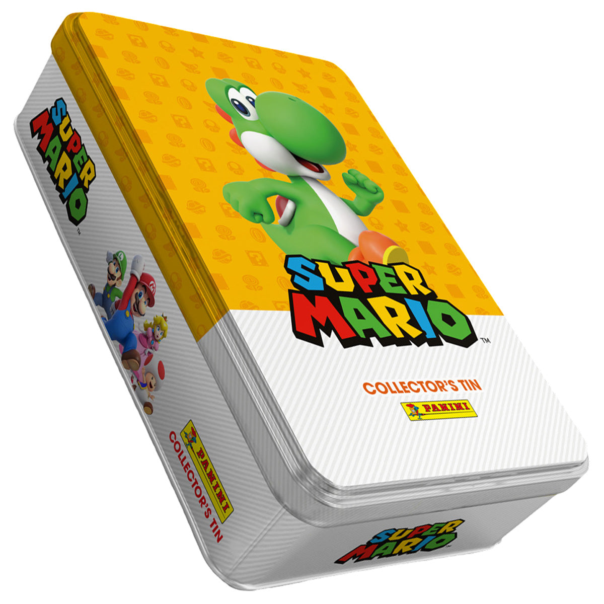 Panini Super Mario “It’s-a Me Mario!” Collector Tin Orange Yoshi front
