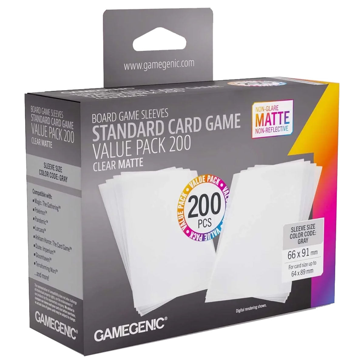 Gamegenic Clear Matte Standard Card Game Sleeves (200 Pack)