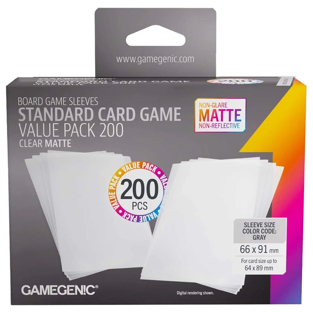 Gamegenic Clear Matte Standard Card Game Sleeves (200 Pack)