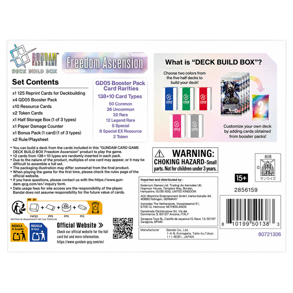 Gundam Card Game: Freedom Ascension Deck Build Box (SC01)