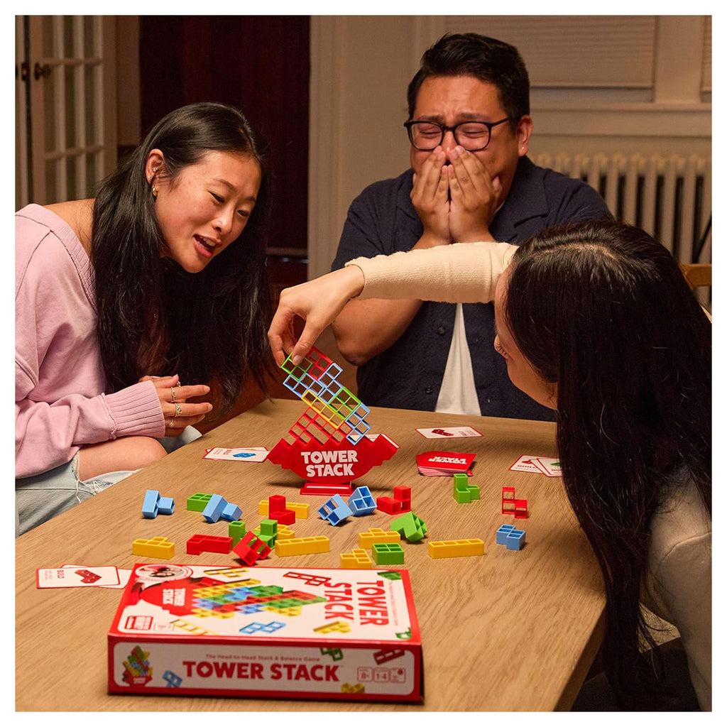 Players building Tower Stack tower