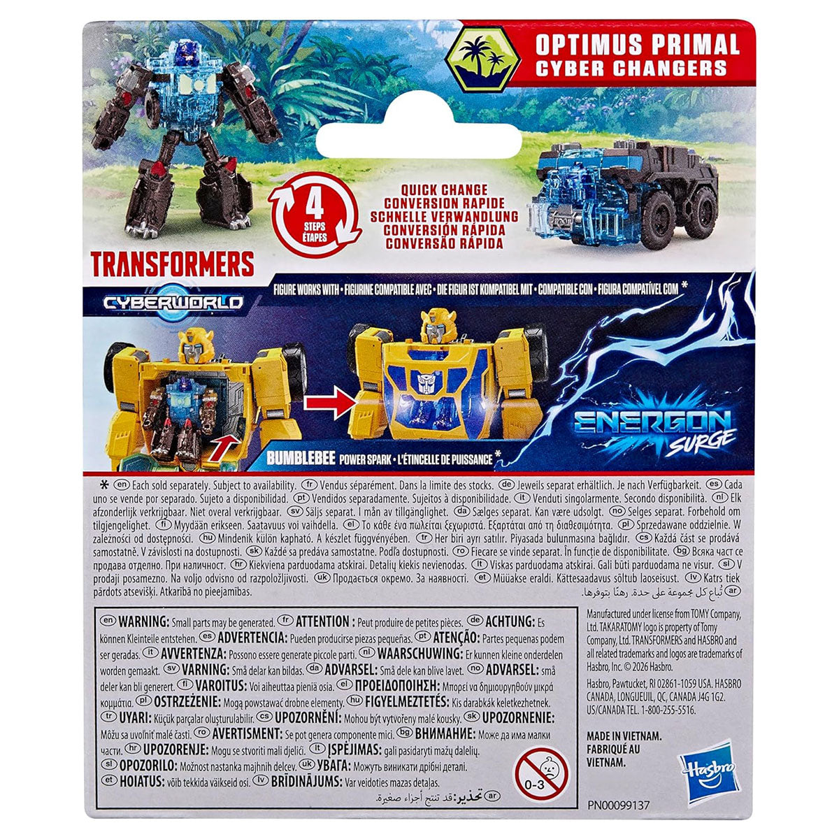 Transformers Cyberworld Optimus Primal Cyber Changers Energon Surge Action Figure