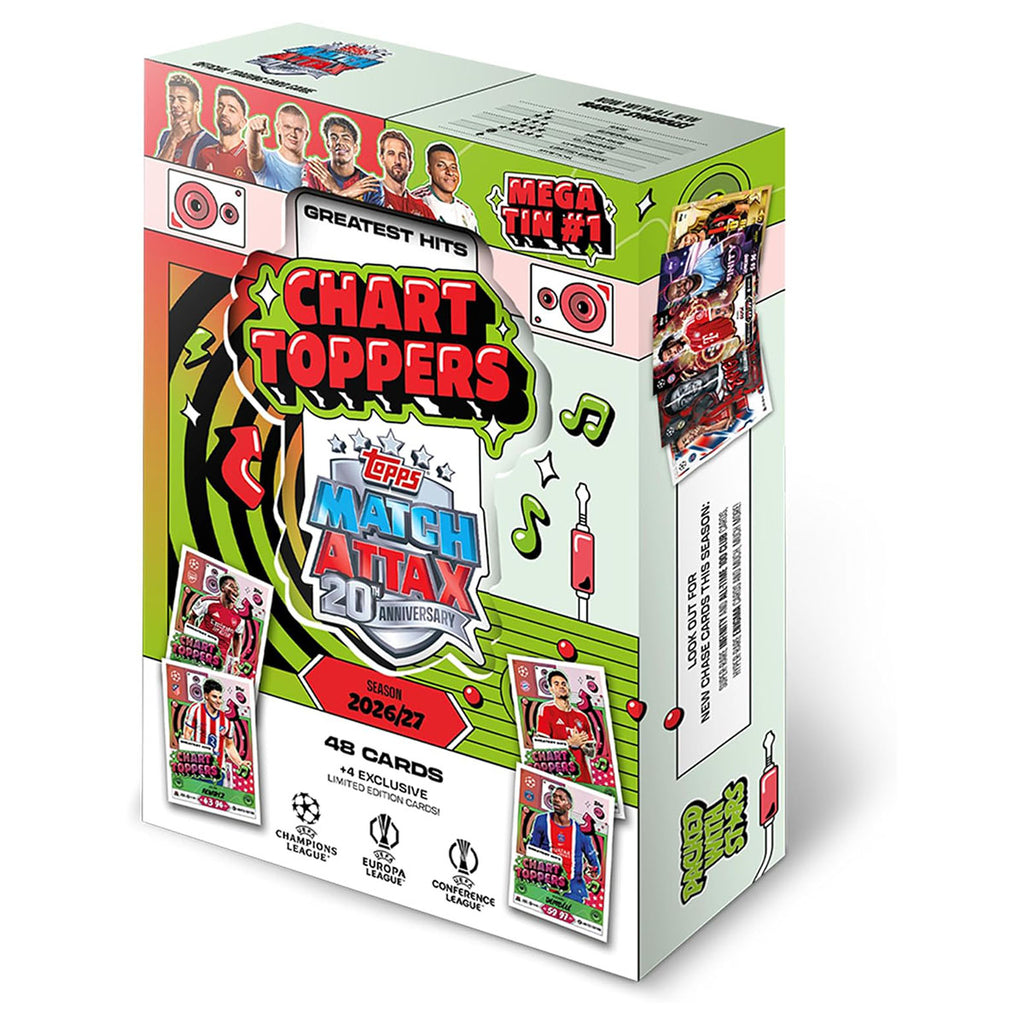 Topps Match Attax 20th Anniversary Trading Card Game UCC 2026/27 Chart Toppers Mega Tin #1