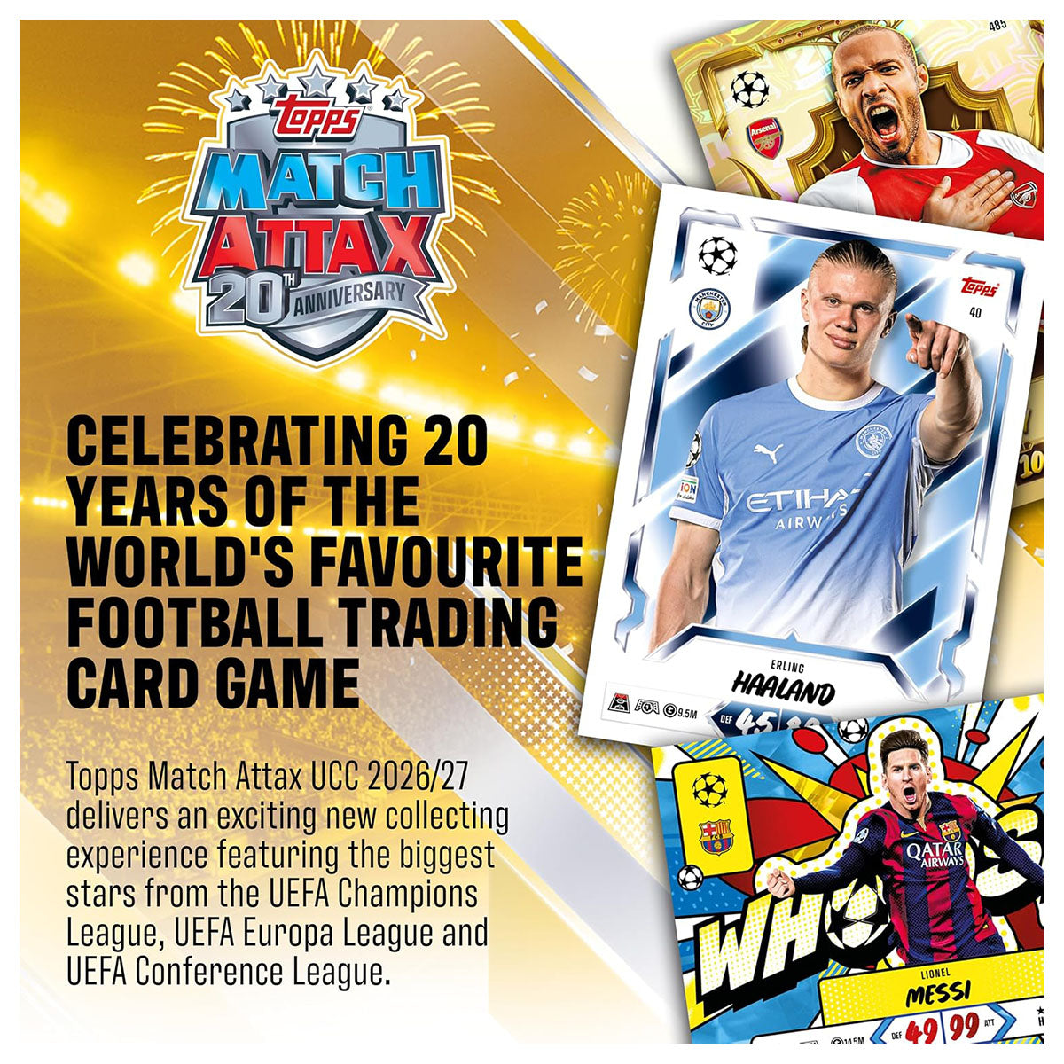 Topps Match Attax 20th Anniversary Trading Card Game UCC 2026/27 Chart Toppers Mega Tin #1