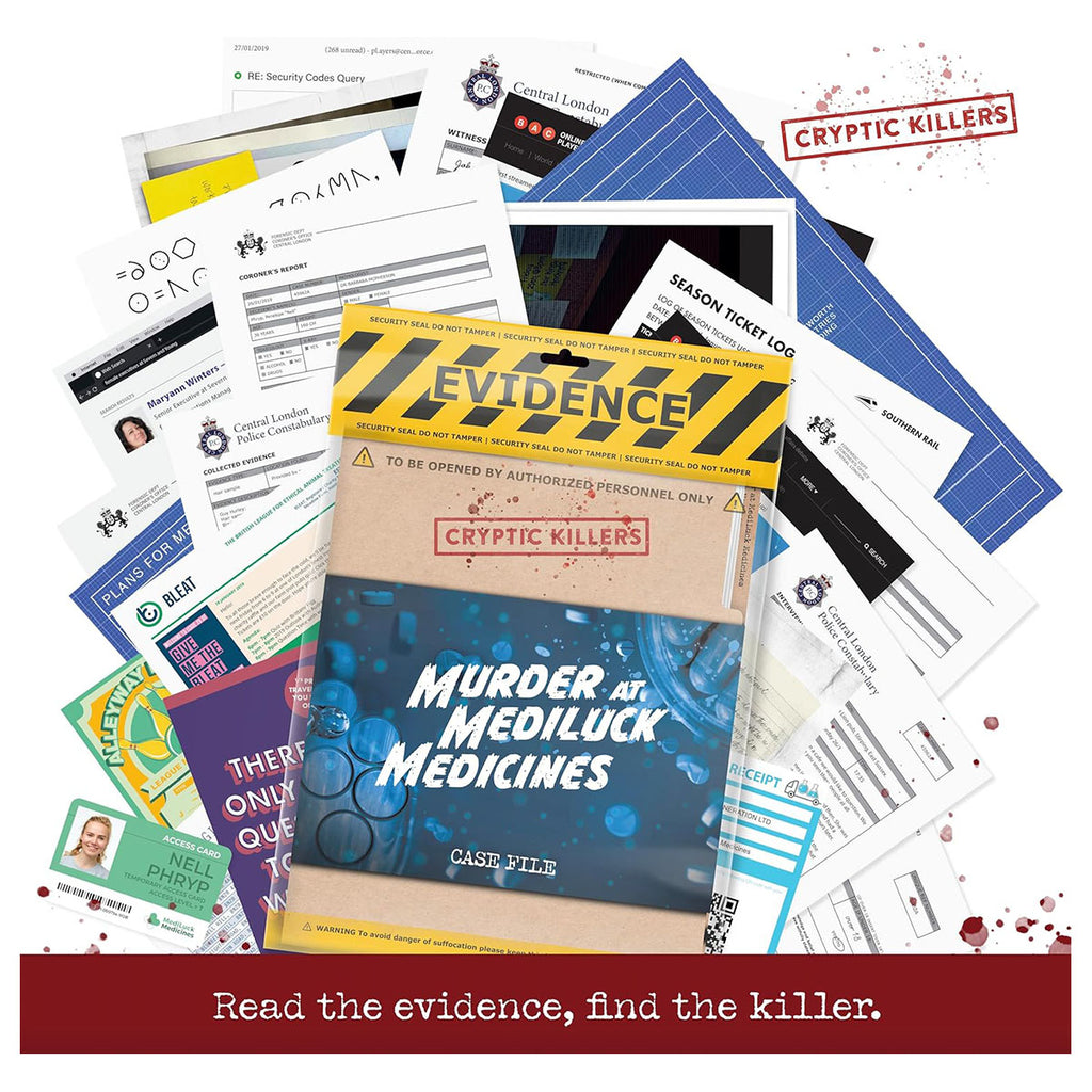 Cryptic Killers: Murder at MediLuck Medicines Case File Game