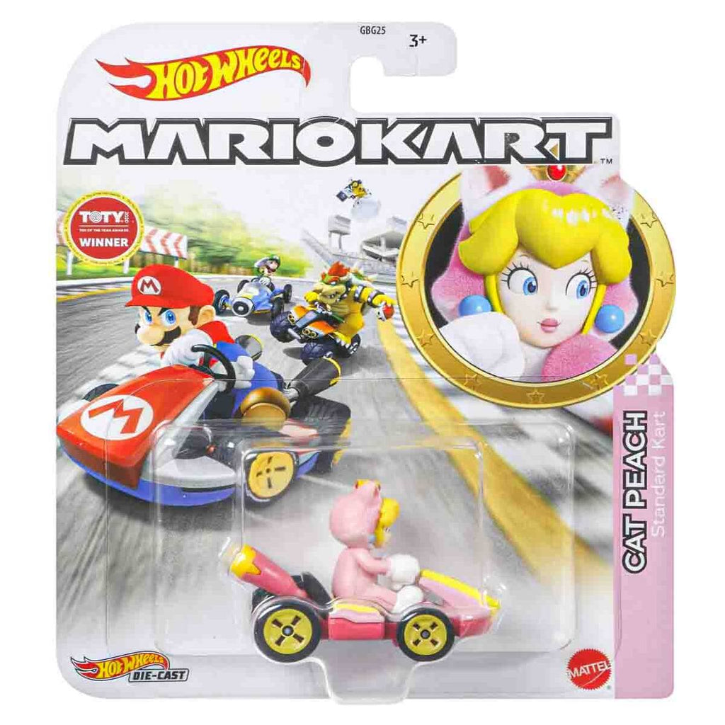Hot Wheels Mario Kart: Cat Peach Standard Kart