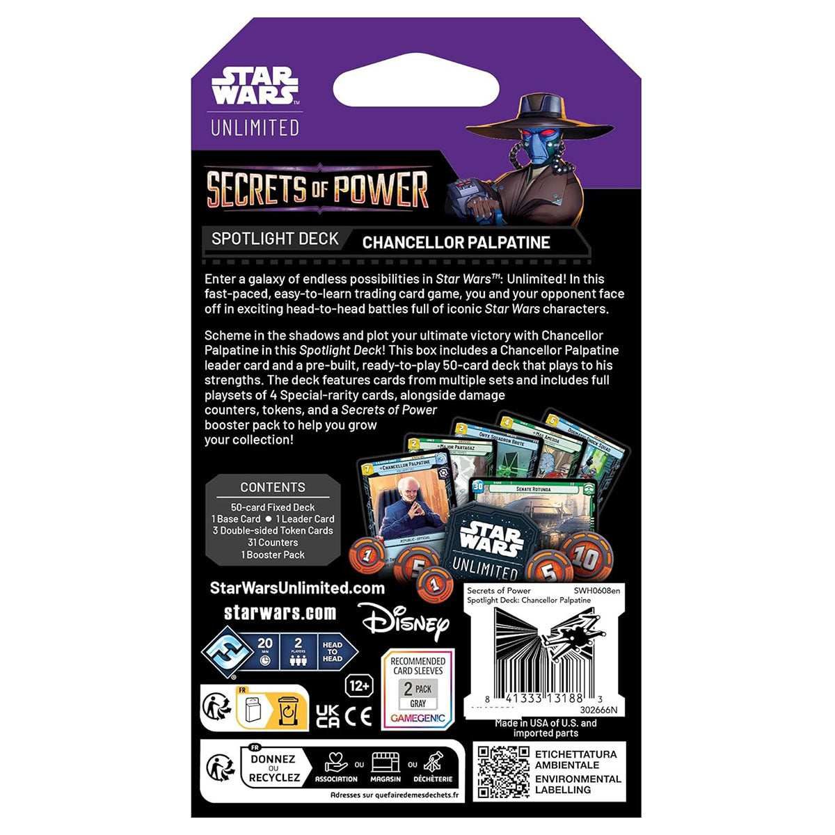 Star Wars: Unlimited: Secrets of Power Spotlight Deck - Chancellor Palpatine