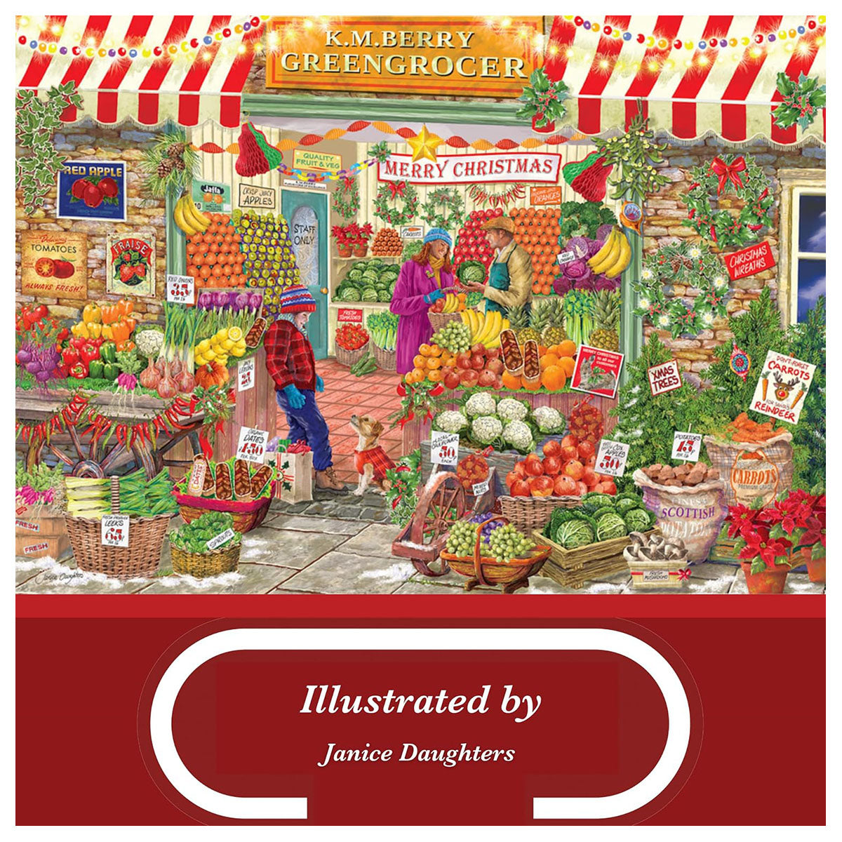 Falcon de luxe Festive Greengrocers 1000 Piece Jigsaw Puzzle