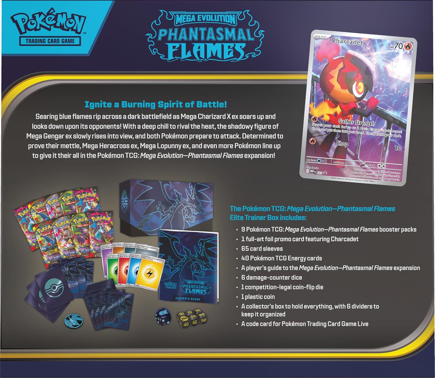 Pokemon TCG: Mega Evolution Phantasmal Flames - Elite Trainer Box
