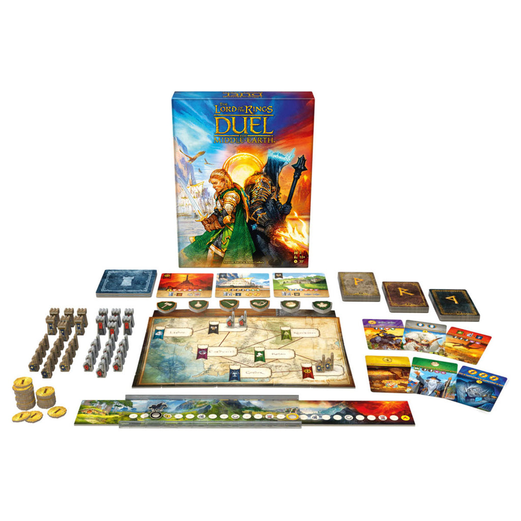 The Lord of the Rings Duel for Middle‑Earth board game box and fantasy components
