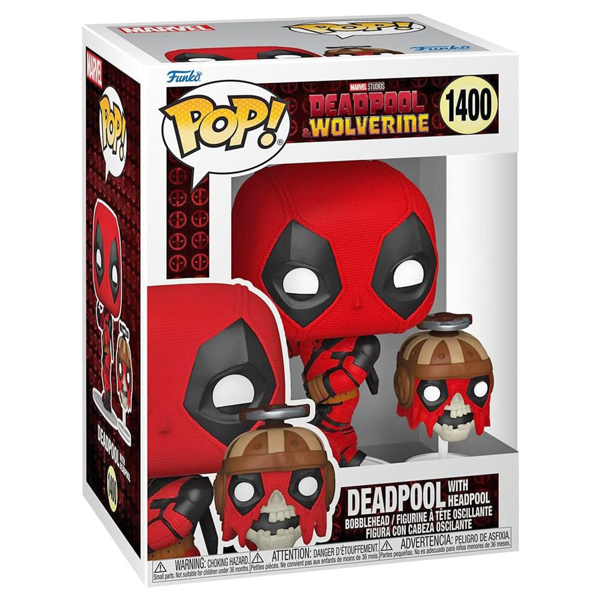 Funko Pop! Marvel Deadpool & Wolverine:Â Deadpool with Headpool Bobble Head Figures #1400