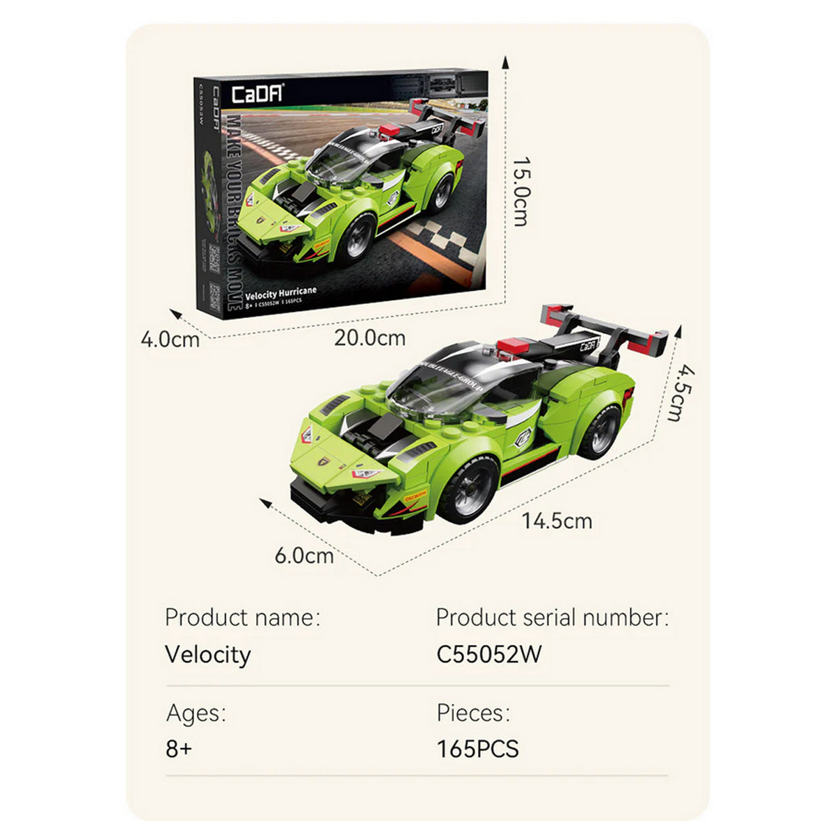 CaDA Velocity Hurricane 1:24 Building Block Set