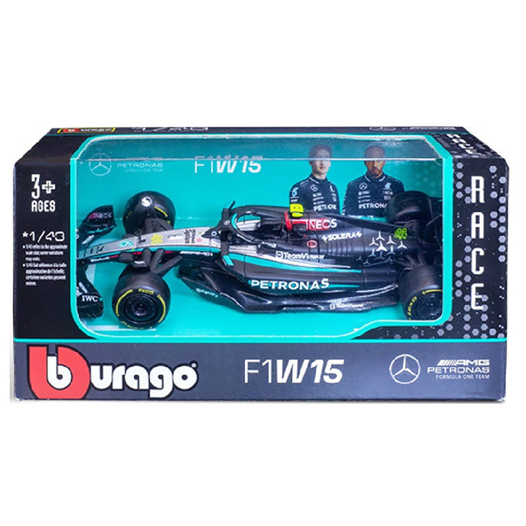 Bburago 1:43 F1 W15 Mercedes AMG 2024 Lewis Hamilton Race Car