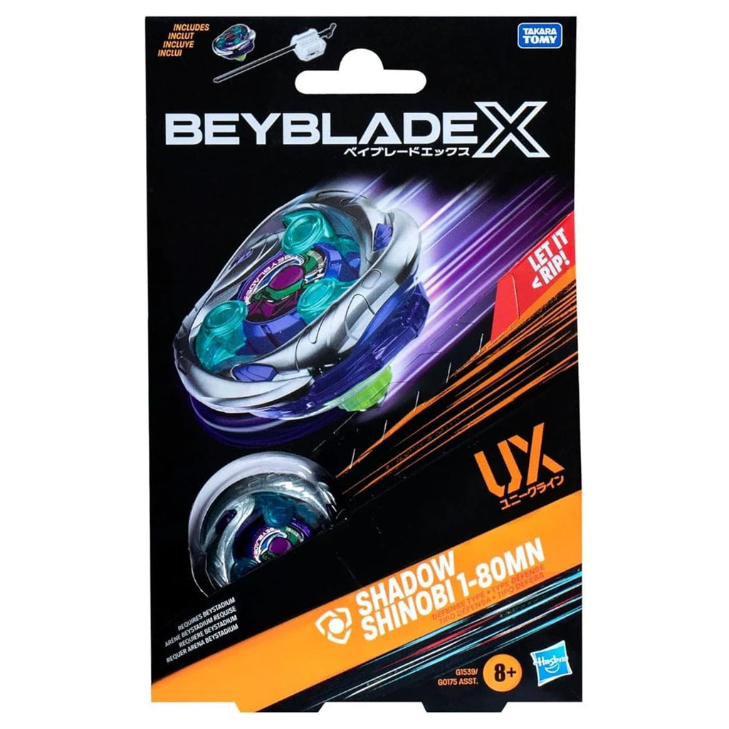 Beyblade X Shadow Shinobi 1-80MN UX Defence Type Top & Launcher