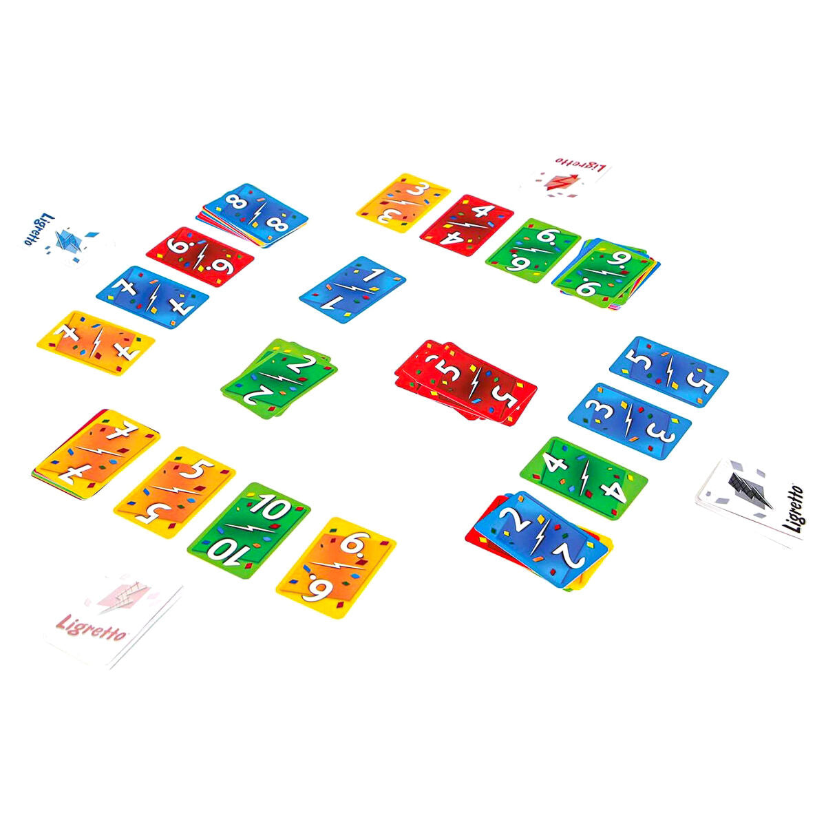 Ligretto Red family speed card game in play