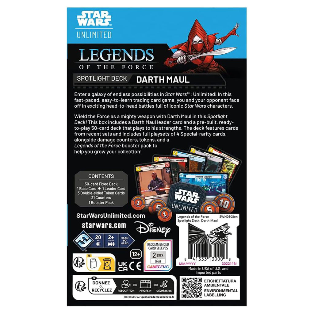 Star Wars: Unlimited: Legends of the Force Darth Maul Spotlight Deck