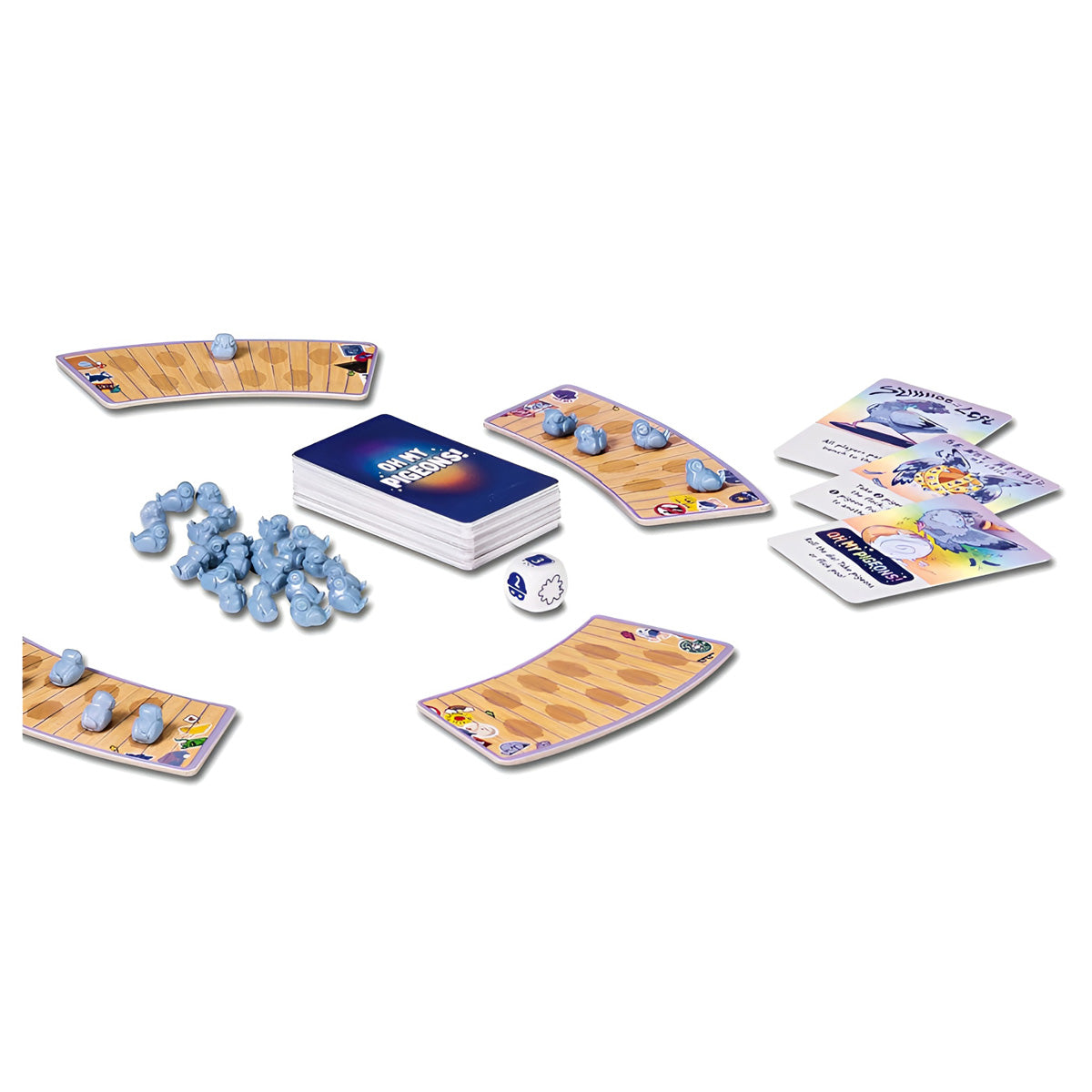 Oh My Pigeons Ravensburger dexterity game overview components