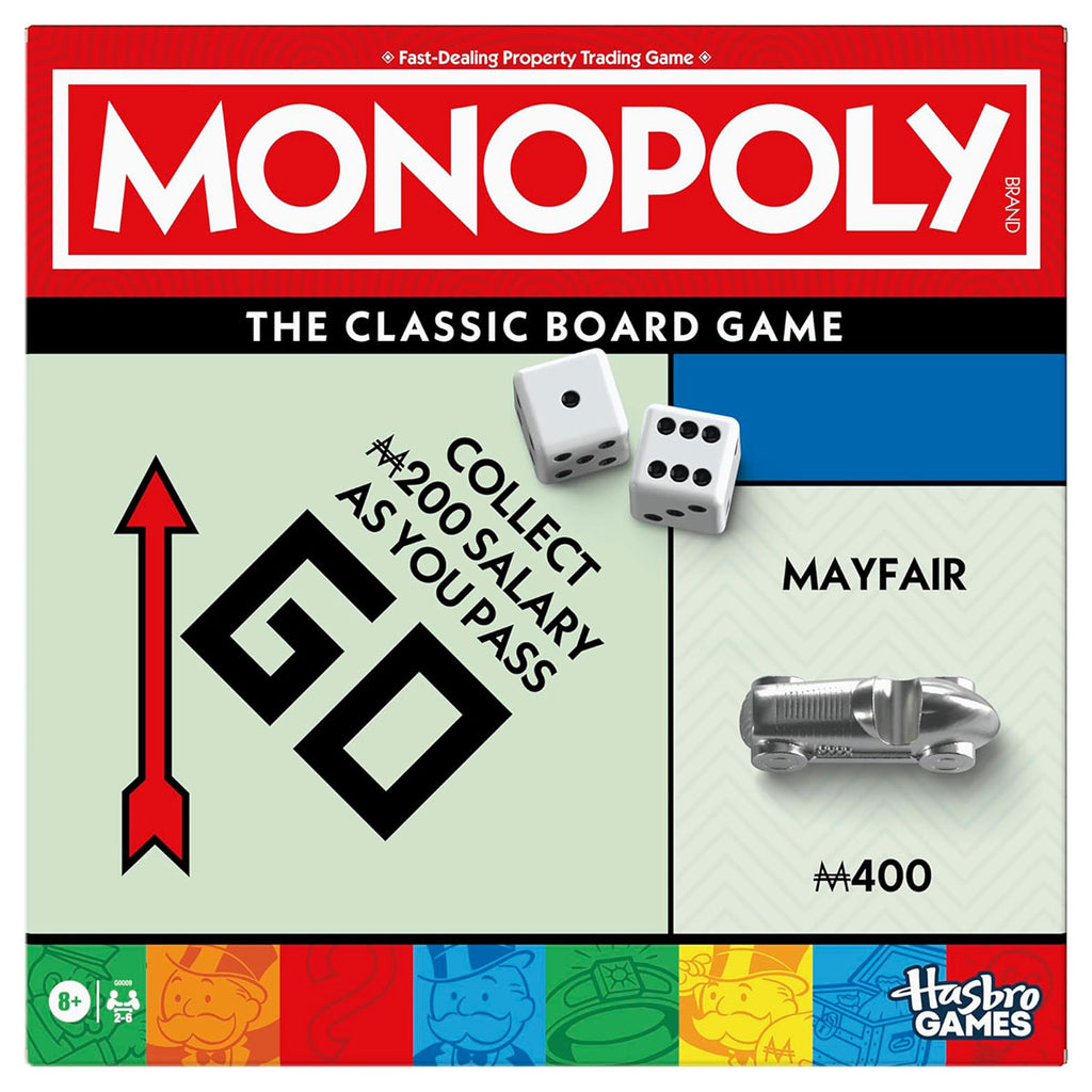 Monopoly Classic board game box Hasbro UK edition