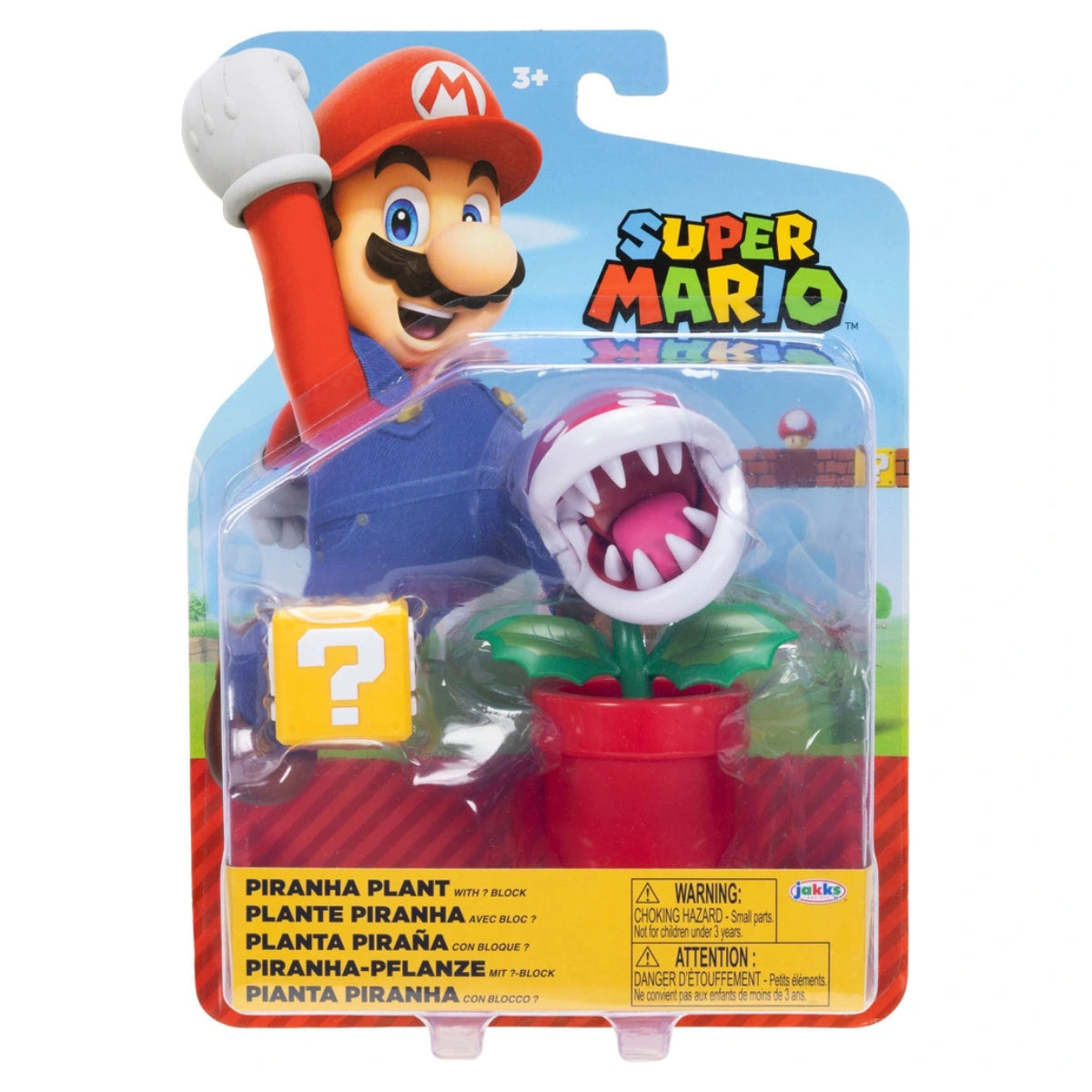Super Mario Piranha Plant with ? Block 4" Figure