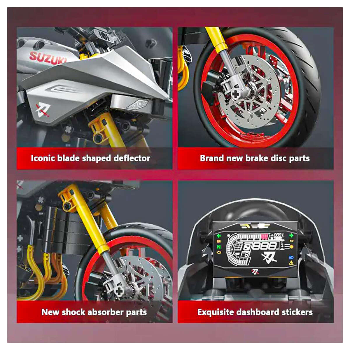 CaDA Suzuki Katana Motorcycle 1104 Piece Building Set