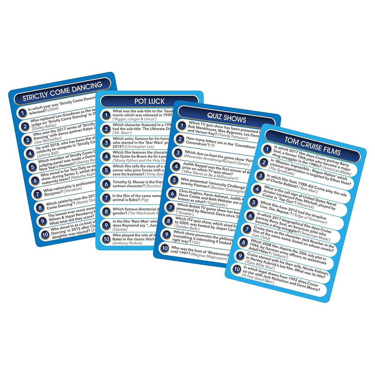 Top Trivia Film & Television Card Game