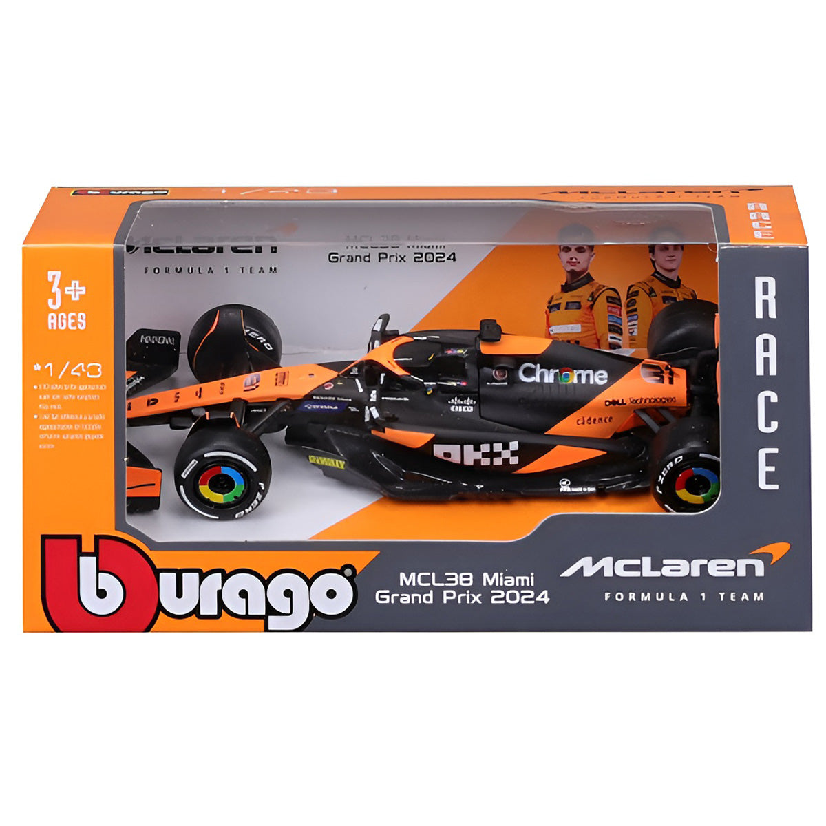 Bburago McLaren F1 MCL38 2024 British Grand Prix Oscar Piastri 1:43 Race Car