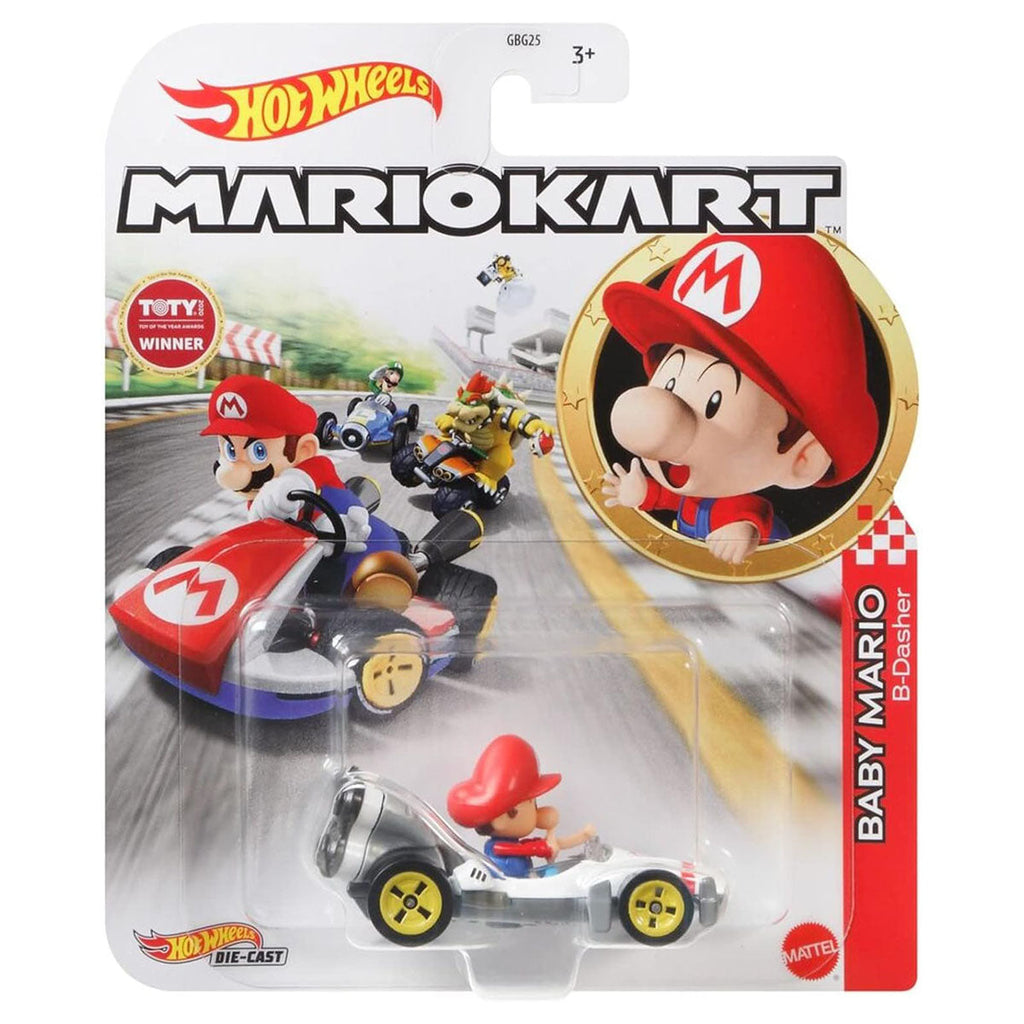 Hot Wheels Mario Kart Baby Mario B-Dasher Car