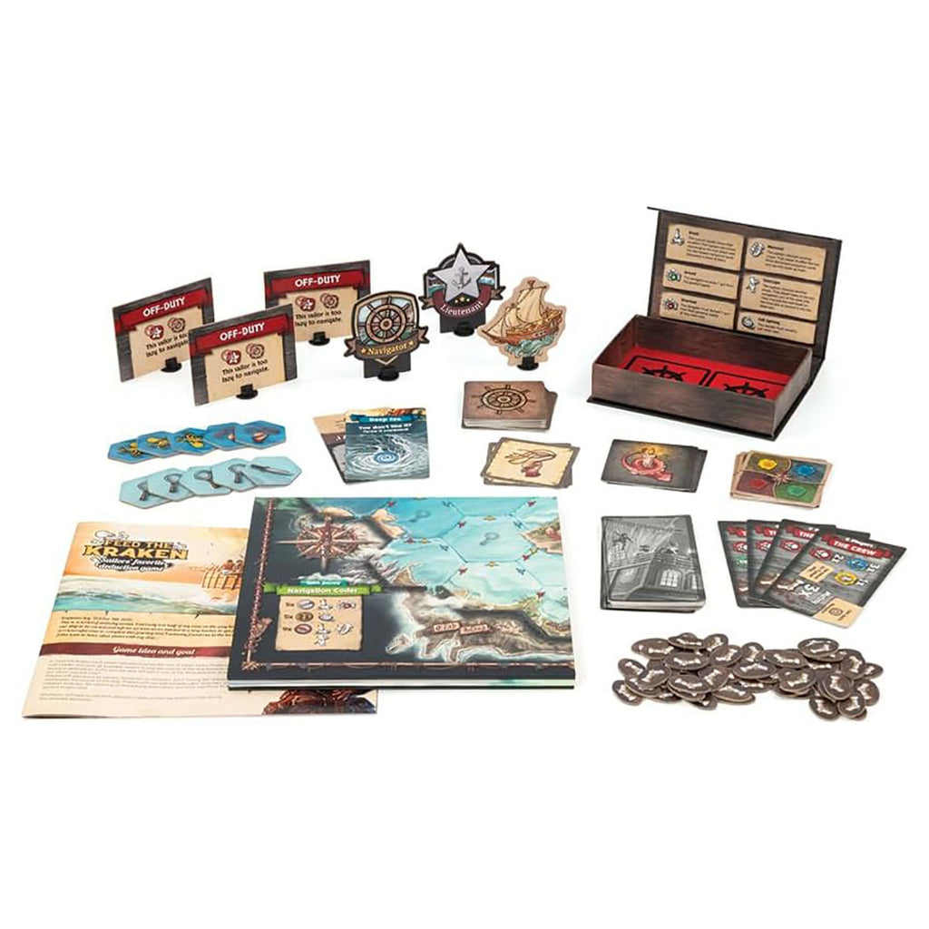 Feed The Kraken hidden roles strategy board game components