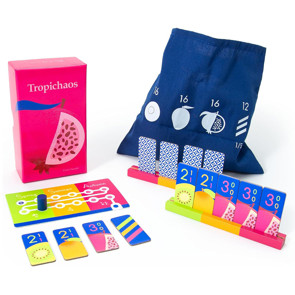 Tropichaos fruit tokens and season board