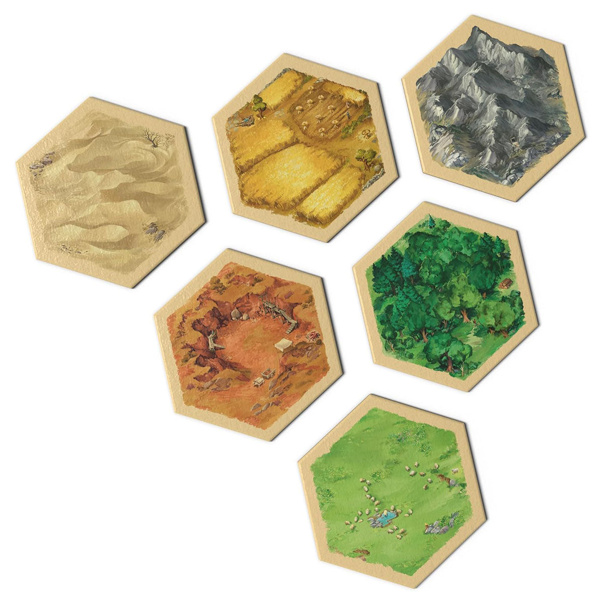 Catan board game components and pieces