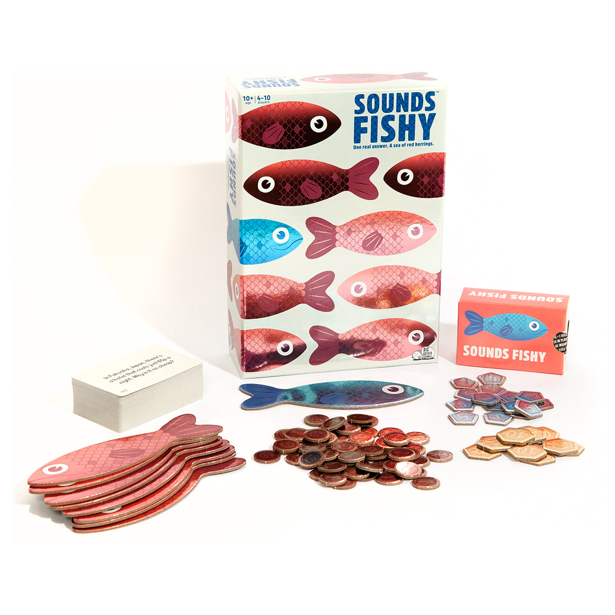 Sounds Fishy gameplay cards truth or lie party game setup