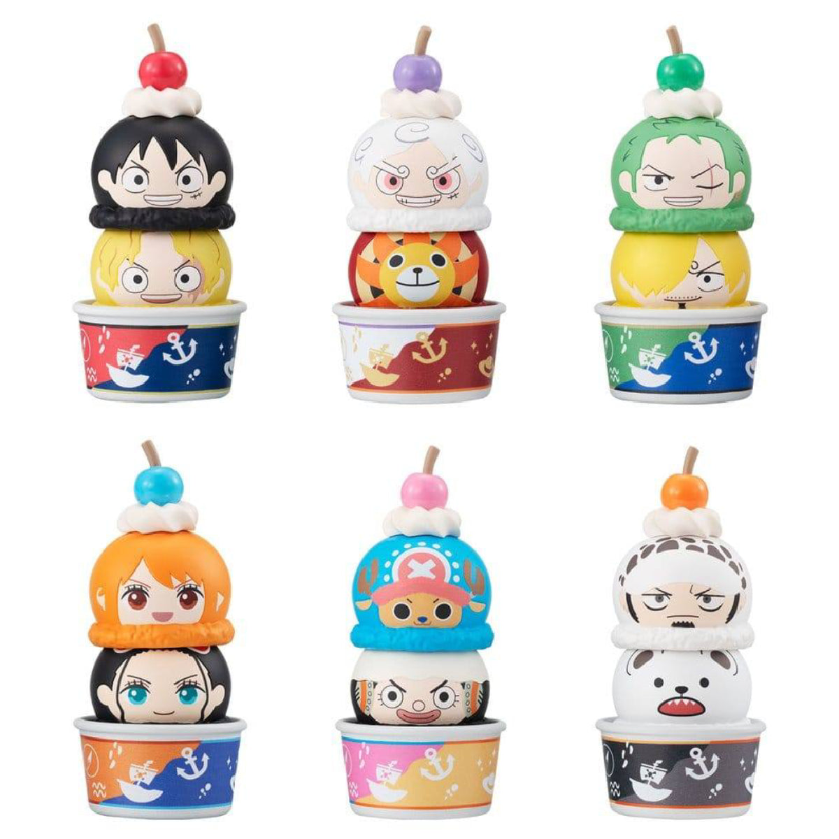 Tsumichen One Piece Stack Up & Change One Figure Set (6 Pack)