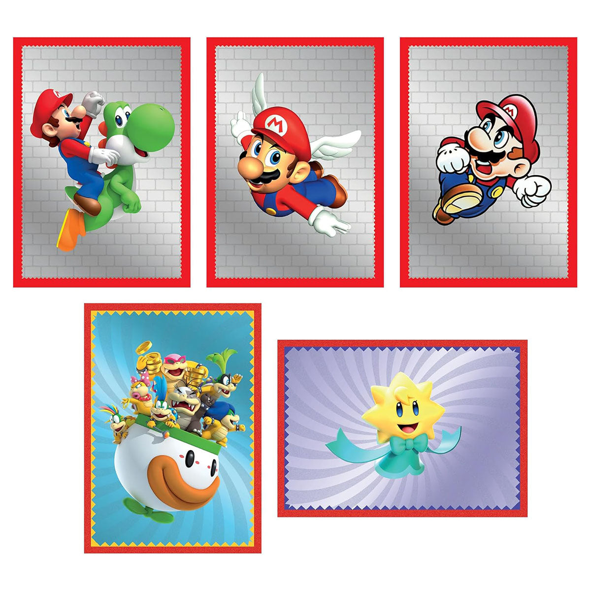 Super Mario characters and foil stickers
