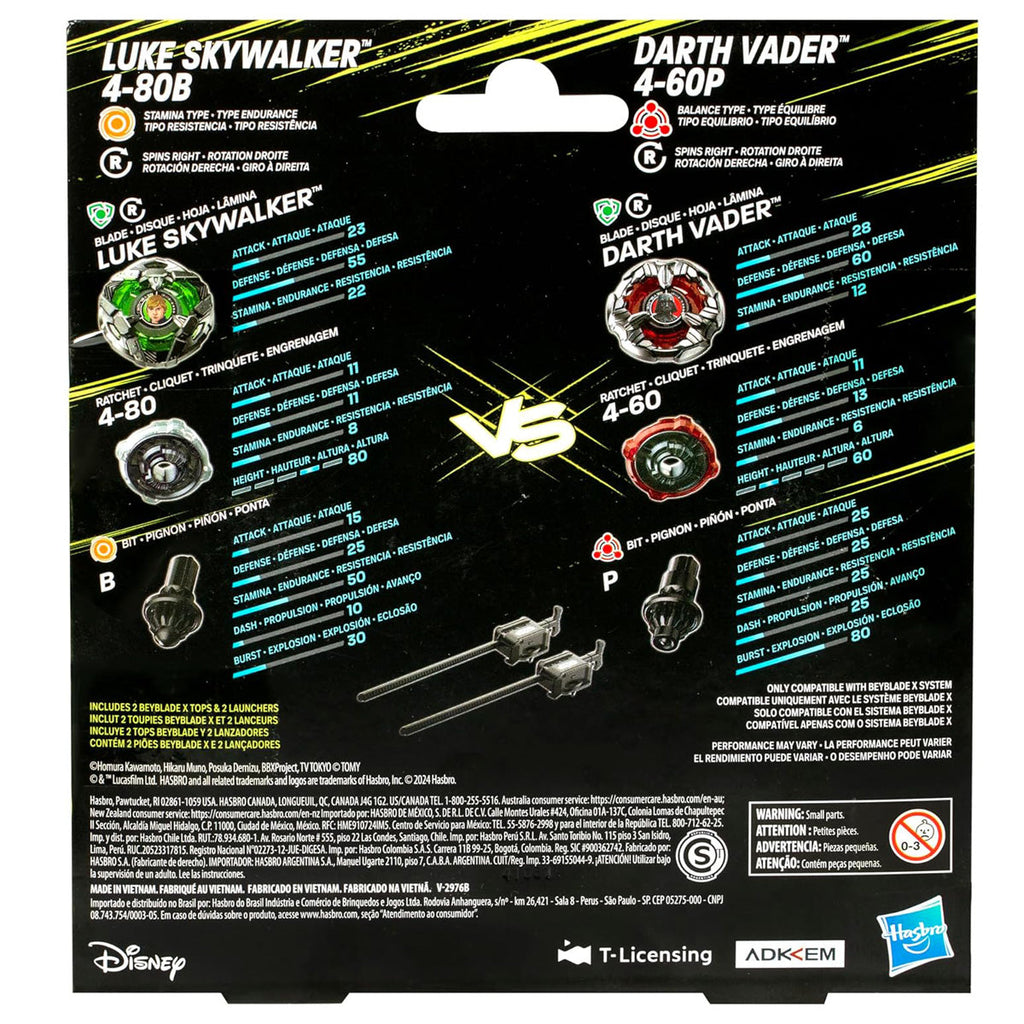 Beyblade X Star Wars Luke Skywalker Vs Darth Vader Set